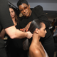 Hairstylist Ursula Stephen prepares models backstage for TRESemme At Cushnie during New York Fashion Week on September 7, 2018 in New York City.